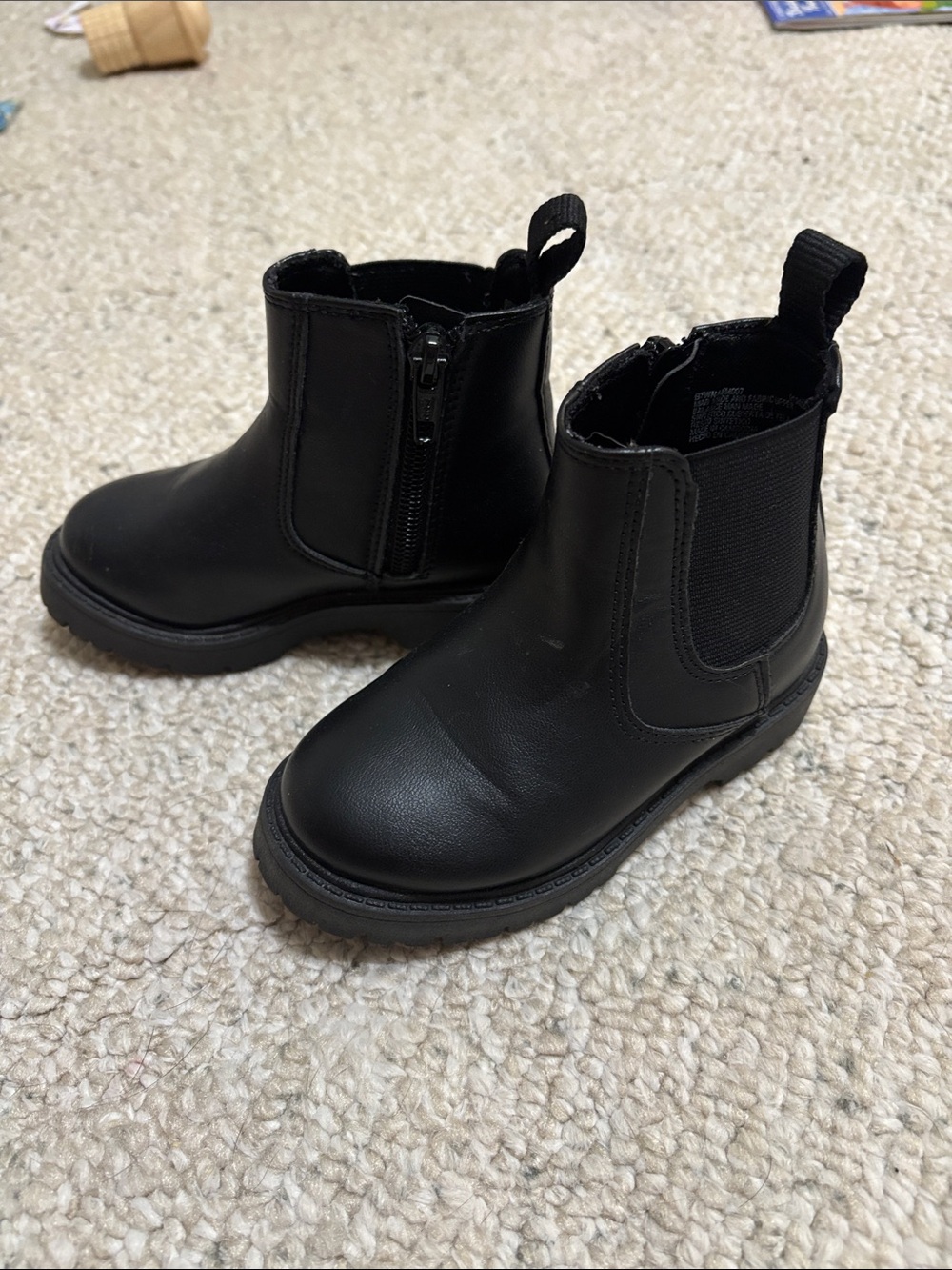 wonder nation Black Chelsea Zip Kids Boots